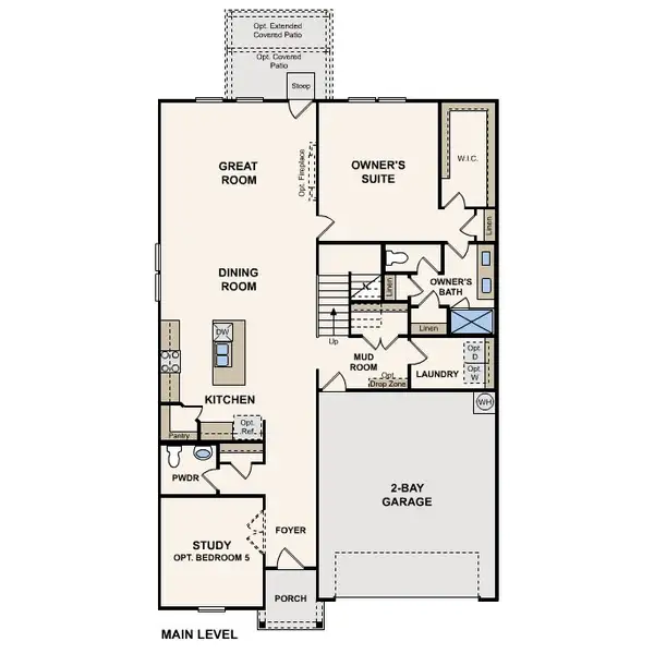 2D floor plan layout for the Savannah by Century Communities in Cloverleaf, Austin, TX (Image 3).