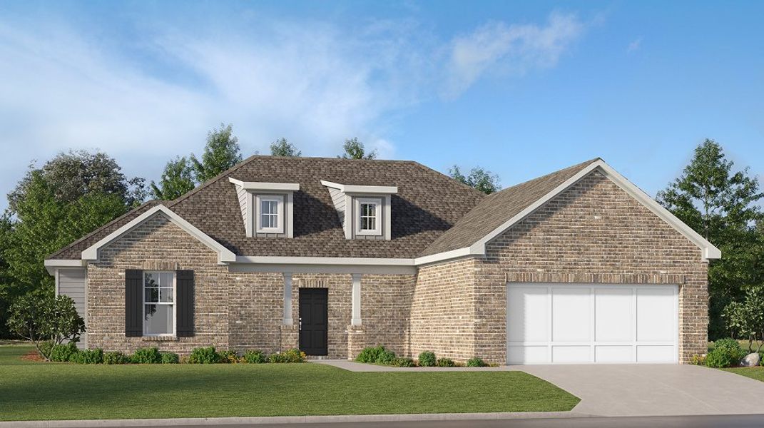Front exterior of a new home in Bankstone Landing, Perry, GA, highlighting curb appeal (Image 1). Front exterior of a new home in Bankstone Landing, Perry, GA, highlighting curb appeal (Image 1).