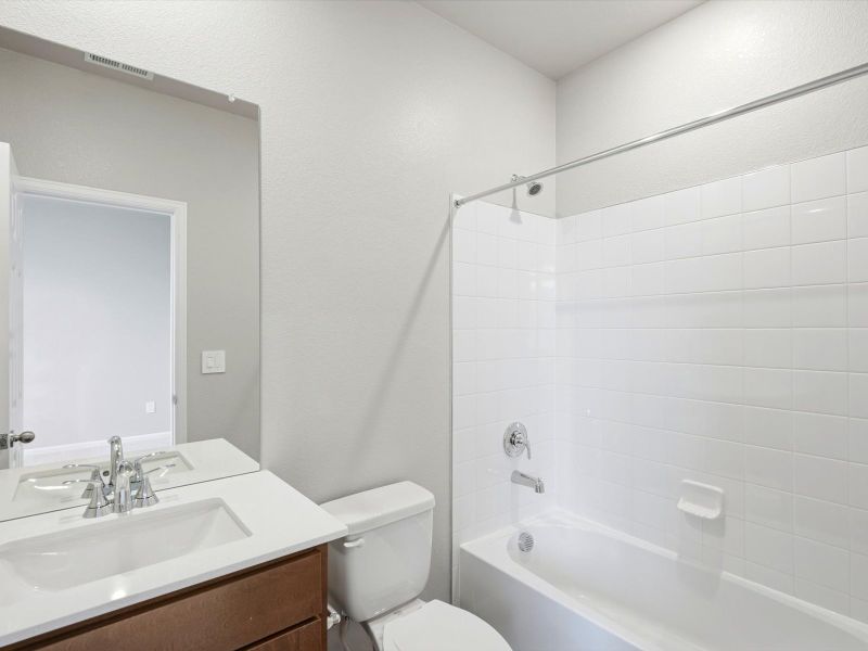 Furnished interior view inside a new home in Poudre Heights: The Alpine Collection, Windsor (Image 9).