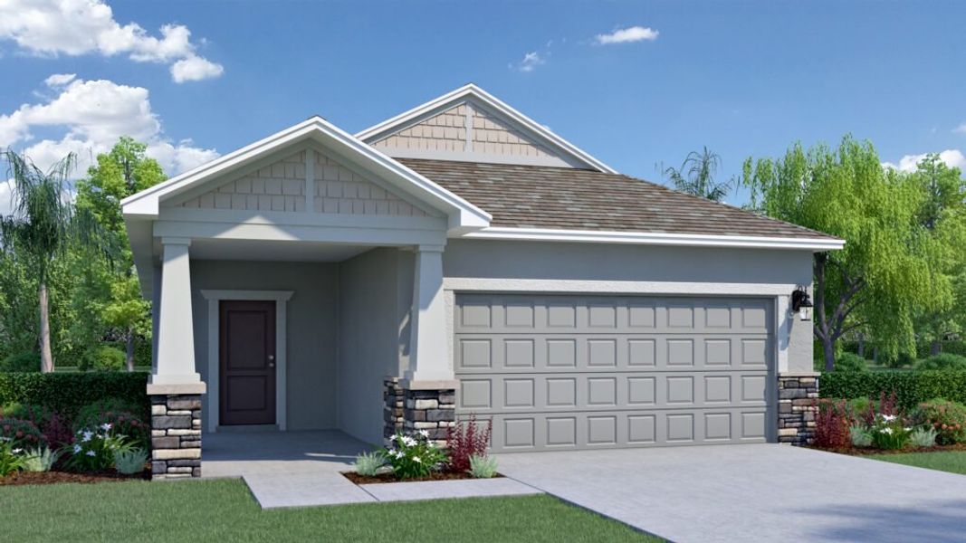 Representative exterior photo of a completed home built from the Marianna by Holiday Builders in Pineapple Grove, Port St. Lucie, FL (Image 8).