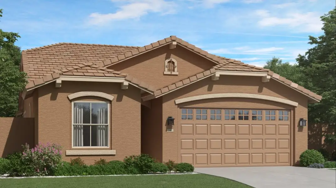 Front exterior of a home in the Asante: Discovery 2.1 & 2.13 community, located in Surprise, AZ (Image 9).