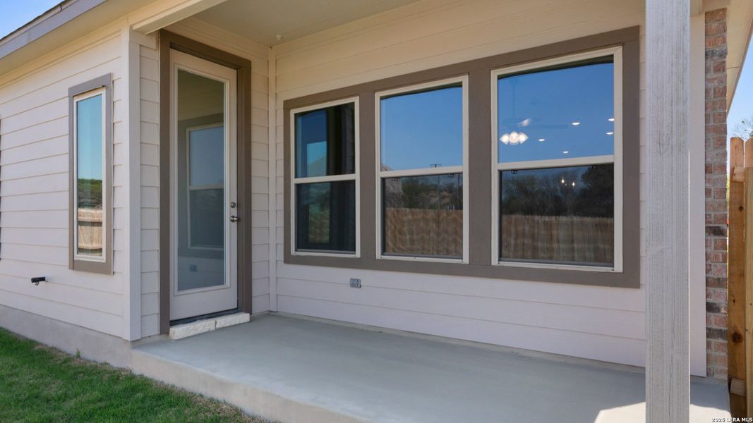Exterior details and patio area of a home in Meyer Ranch - Enclave, New Braunfels (Image 3). Exterior details and patio area of a home in Meyer Ranch - Enclave, New Braunfels (Image 3).