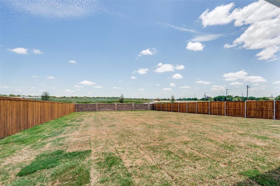 View of fenced backyard