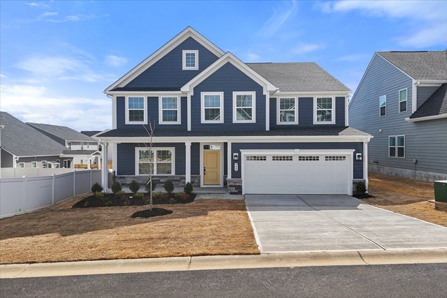 Front exterior of a new home in Linden Park, Duncan, SC, highlighting curb appeal (Image 1). Front exterior of a new home in Linden Park, Duncan, SC, highlighting curb appeal (Image 1).