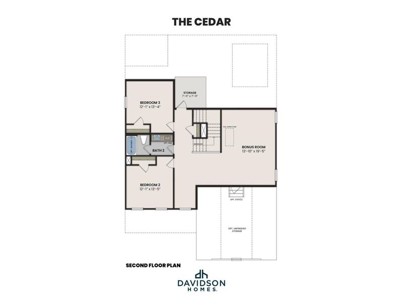2D floor plan layout for the The Cedar D by Davidson Homes LLC in Morgan Meadows, San Antonio, TX (Image 4). 2D floor plan layout for the The Cedar D by Davidson Homes LLC in Morgan Meadows, San Antonio, TX (Image 4).