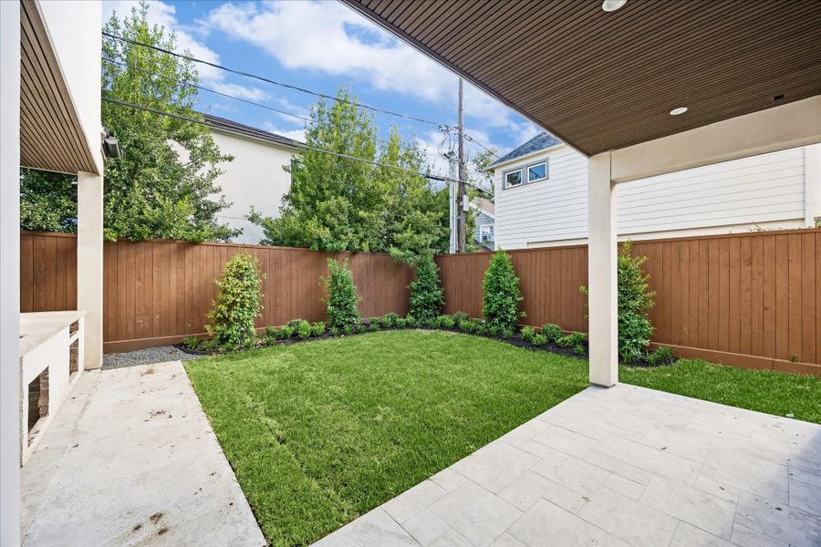 Backyard with summer kitchen