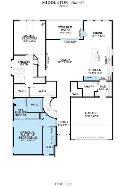2D floor plan layout for the Middleton by Landon Homes in Lexington Frisco, Frisco, TX (Image 24).