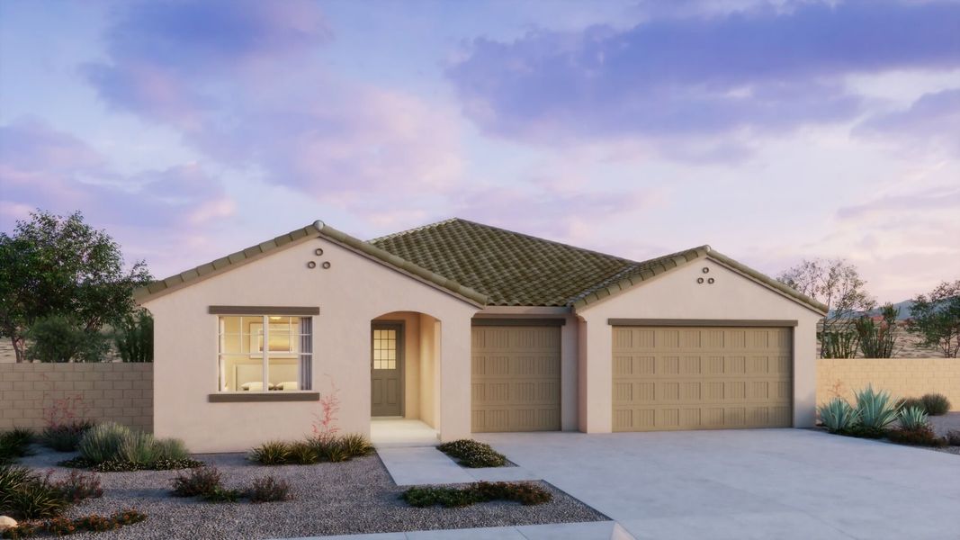 Representative exterior photo of a completed home built from the Auburn by Mattamy Homes in Montelena, Marana, AZ (Image 18). Representative exterior photo of a completed home built from the Auburn by Mattamy Homes in Montelena, Marana, AZ (Image 18).