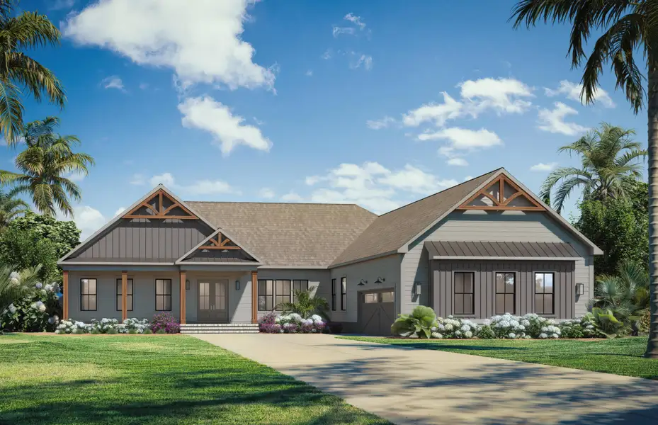 Front exterior of a new home in , Johns Island, SC, highlighting curb appeal (Image 1). Front exterior of a new home in , Johns Island, SC, highlighting curb appeal (Image 1).