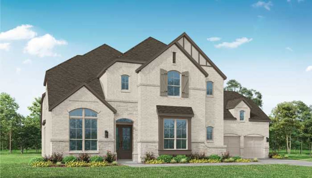 Representative exterior photo of a completed home built from the 608 by Highland Homes in Parkside On The River, Georgetown, TX (Image 24).
