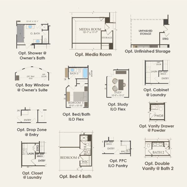 2D floor plan layout for the Sanford by Pulte Homes in Nopal Valley, San Antonio, TX (Image 6). 2D floor plan layout for the Sanford by Pulte Homes in Nopal Valley, San Antonio, TX (Image 6).