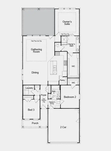 Additional Highlights include: gourmet kitchen, raised ceiling at foyer, gathering room, dining and kitchen, and covered outdoor living.