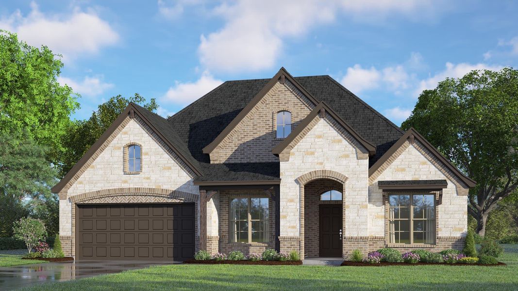 Elevation D with Stone | Concept 2464 at Mockingbird Hills in Joshua, TX by Landsea Homes