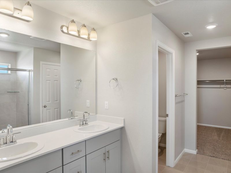 Furnished interior view inside a new home in Buffalo Highlands: The Flora Collection, Commerce City (Image 6).