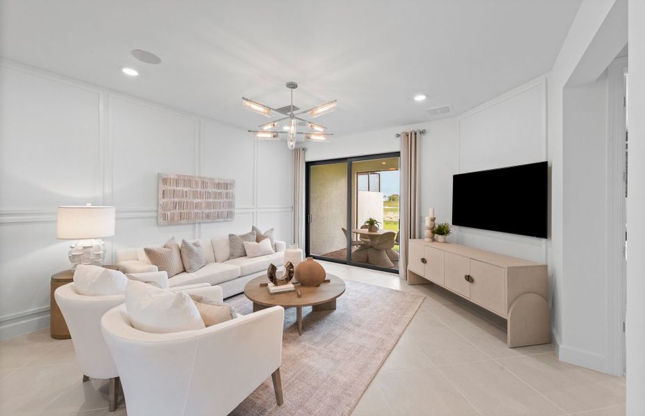 Sliding glass door leading to the lanai