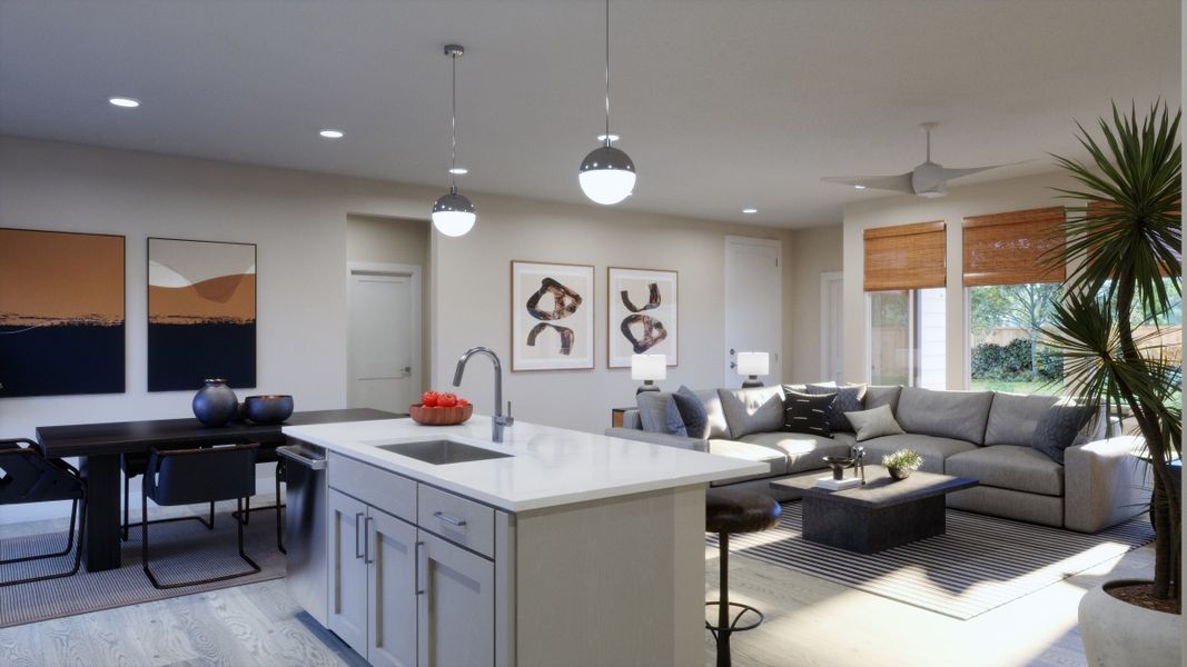 Representative furnished interior of a home built from the 3501 by Risewell Homes in Parkton Square, Kyle (Image 7).