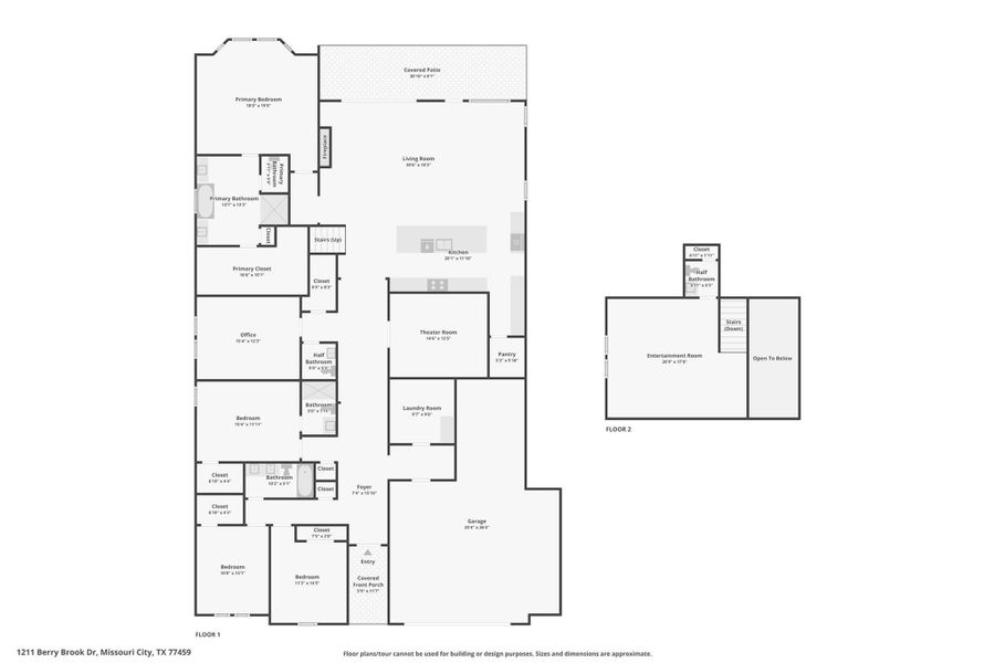 2D floor plan layout of this home in Sienna 65', Missouri City, TX (Image 6).
