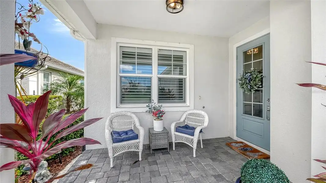 Exterior details and patio area of a home in LakeHouse Cove at Waterside, Sarasota (Image 25). Exterior details and patio area of a home in LakeHouse Cove at Waterside, Sarasota (Image 25).