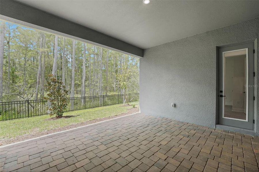 Exterior details and patio area of a home in Palms at Windermere, Windermere (Image 37).