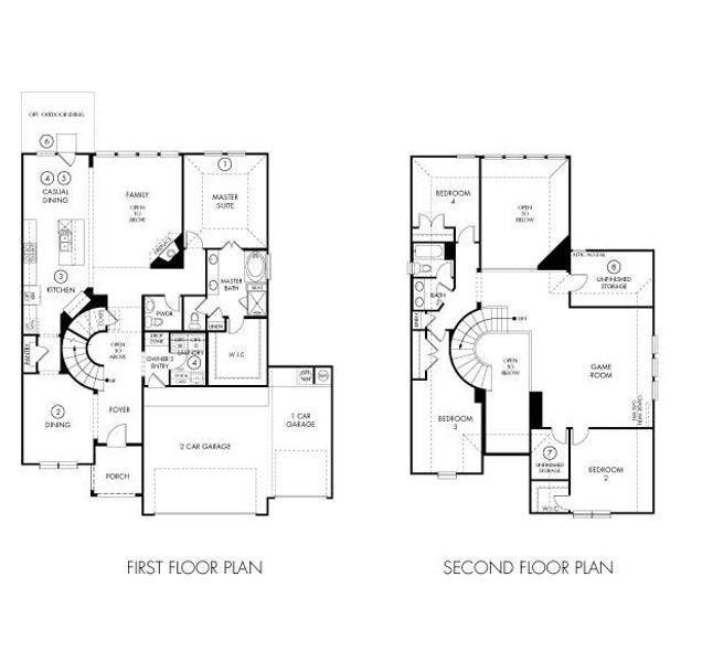 2D floor plan layout of this home in Massey Oaks - Premier Series, Pearland, TX (Image 2).