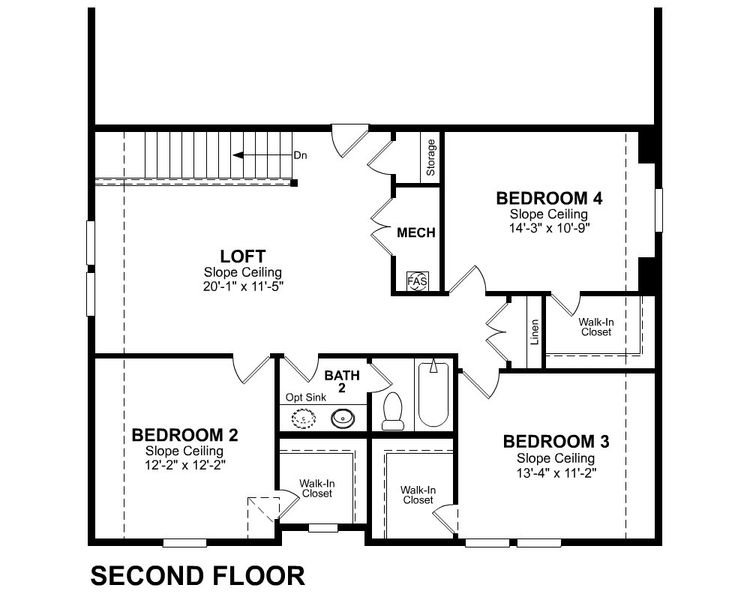 2D floor plan layout for the Rainier by Beazer Homes in Lake Pointe, Little Elm, TX (Image 5).