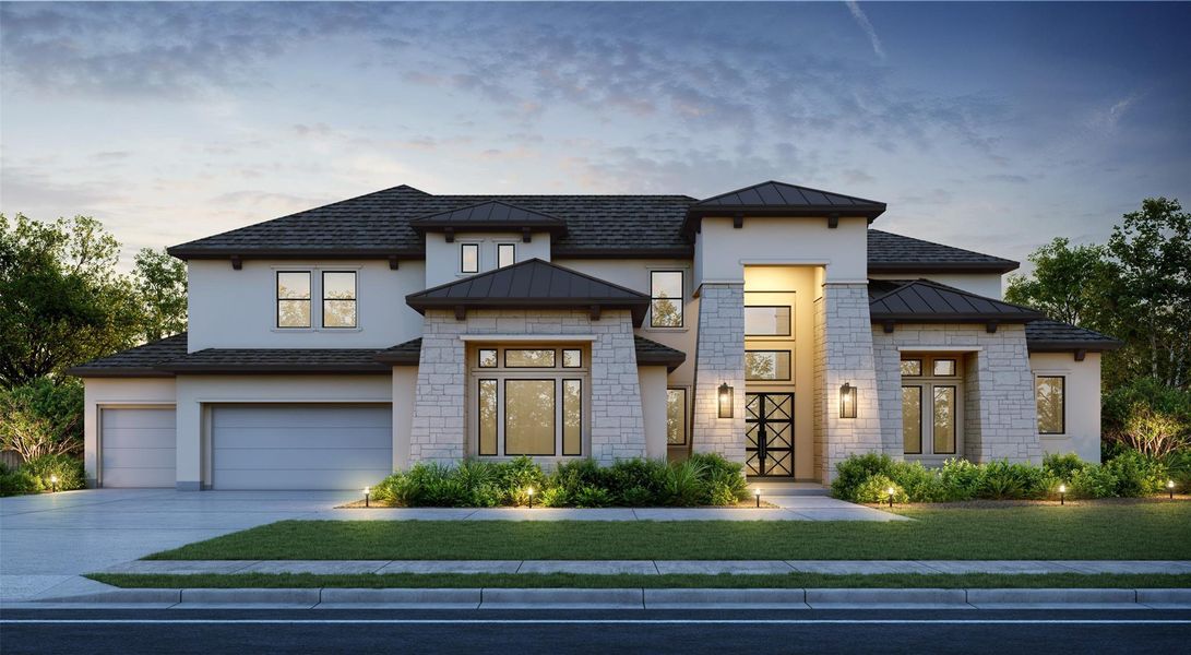 Front exterior of a new home in Sienna, Missouri City, TX, highlighting curb appeal (Image 1). Front exterior of a new home in Sienna, Missouri City, TX, highlighting curb appeal (Image 1).