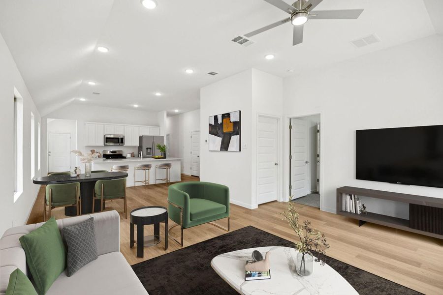 Living Room in the Spruce home plan by Trophy Signature Homes - REPRESENTATIVE PHOTO