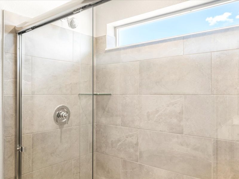 Primary bathroom in the Wateron floorplan at a Meritage Homes community in Brighton, CO.