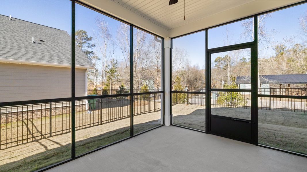 Exterior details and patio area of a home in Oak Ridge Meadows - Active Adult, Locust Grove (Image 2).
