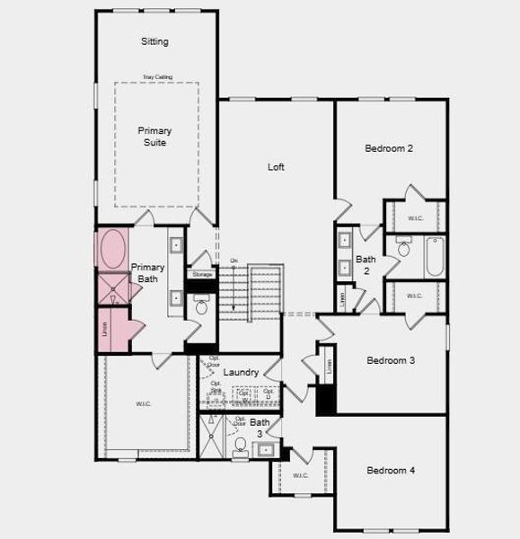 2D floor plan layout of this home in Bailey Fence, Dacula, GA (Image 3).