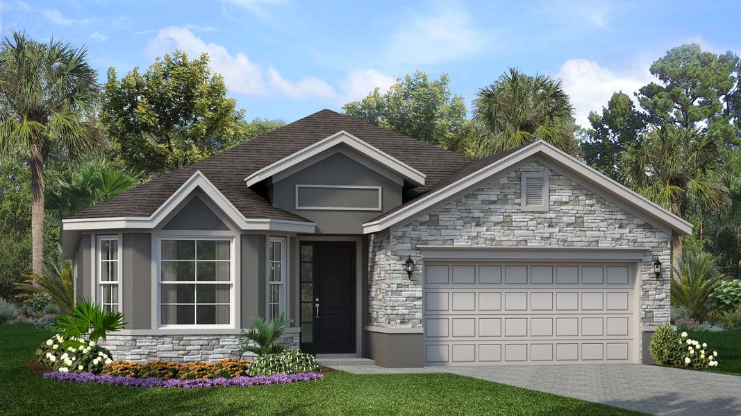 Representative exterior photo of a completed home built from the Hampton II by Park Square Residential in Brighton, Venice, FL (Image 21).