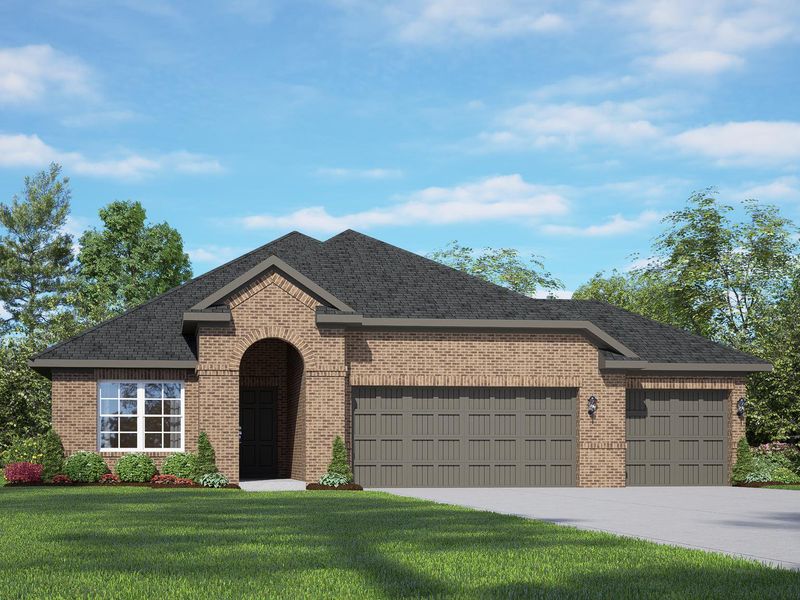 Representative exterior photo of a completed home built from the The Acadia A with 3-Car Garage by Davidson Homes LLC in Lago Mar, Texas City, TX (Image 21).