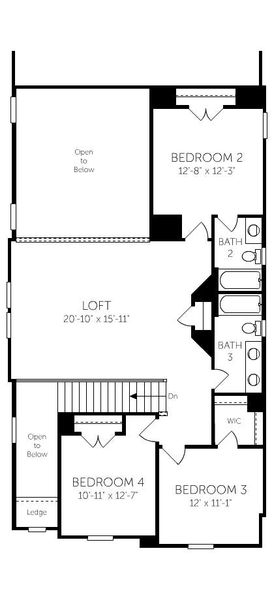 2D floor plan layout for the Williamson by Coventry Homes in Pecan Square, Northlake, TX (Image 4).