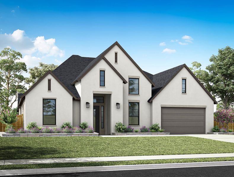 Representative exterior photo of a completed home built from the Lisbon by Tri Pointe Homes in Legacy Grove, Montgomery, TX (Image 1). Representative exterior photo of a completed home built from the Lisbon by Tri Pointe Homes in Legacy Grove, Montgomery, TX (Image 1).
