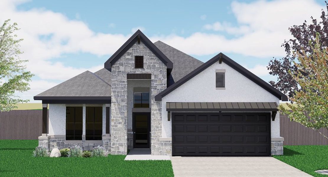 Front exterior of a new home in SilverLeaf, Cedar Creek, TX, highlighting curb appeal (Image 1). Front exterior of a new home in SilverLeaf, Cedar Creek, TX, highlighting curb appeal (Image 1).
