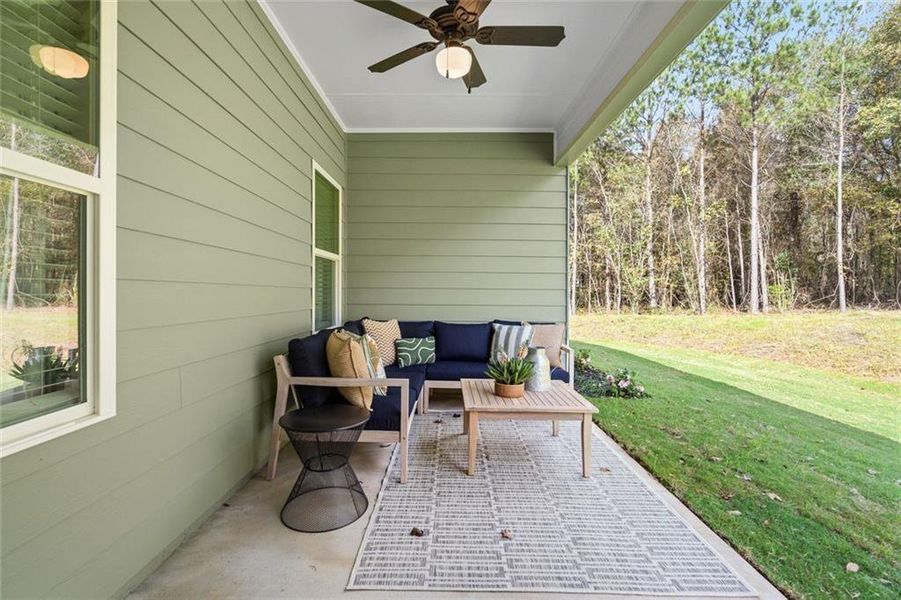 Exterior details and patio area of a home in Sagebrook, Powder Springs (Image 2). Exterior details and patio area of a home in Sagebrook, Powder Springs (Image 2).