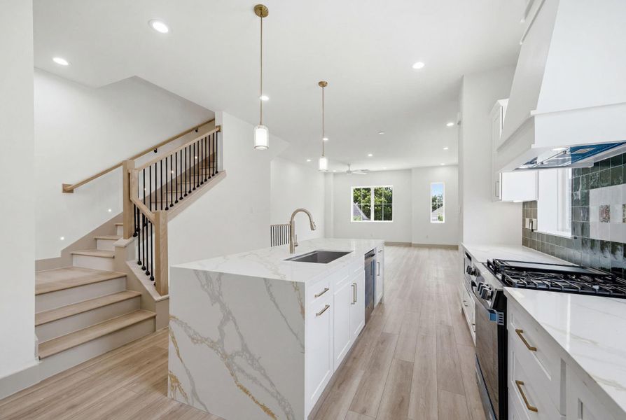 Head on upstairs to the 3rd floor for the primary and second bedroom! Please note the staircase night-lights - great feature to have!