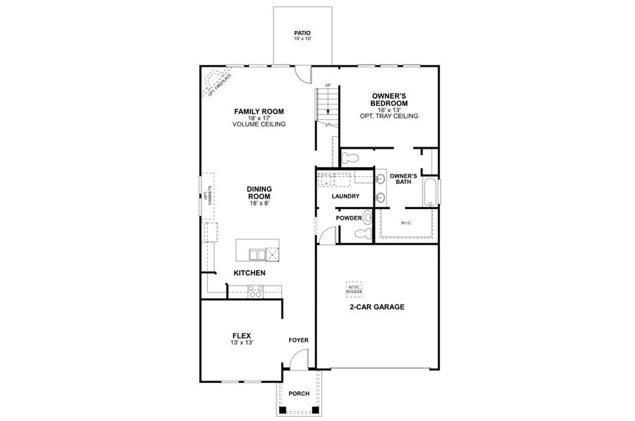 2D floor plan layout of this home in Lilyana, Celina, TX (Image 4).