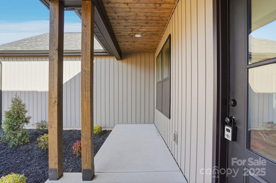 Exterior details and patio area of a home in , Statesville (Image 26).