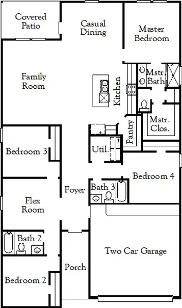 2D floor plan layout of this home in Windcress, Old River-Winfree, TX (Image 5).