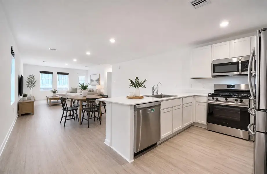 Another view of the living space. The large open space offers many decorating options.