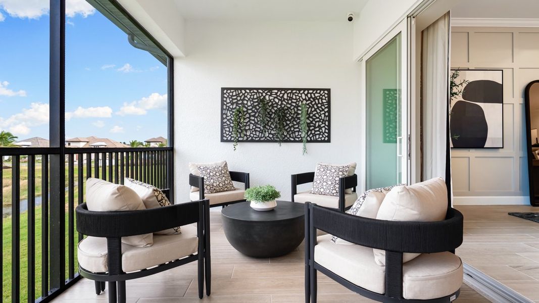 Representative exterior details of a home built from the Bellisimo by Taylor Morrison in Esplanade by the Islands Coach Homes, Naples (Image 3).