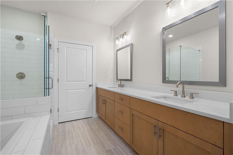 Furnished interior view inside a new home in Ward's Crossing Townhomes, Johns Creek (Image 29).
