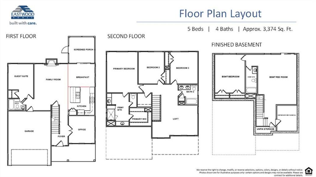 2D floor plan layout of this home in Twin Lakes, Hoschton, GA (Image 3).