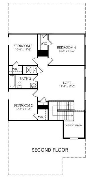 Centex Homes, Fentress floor plan second level