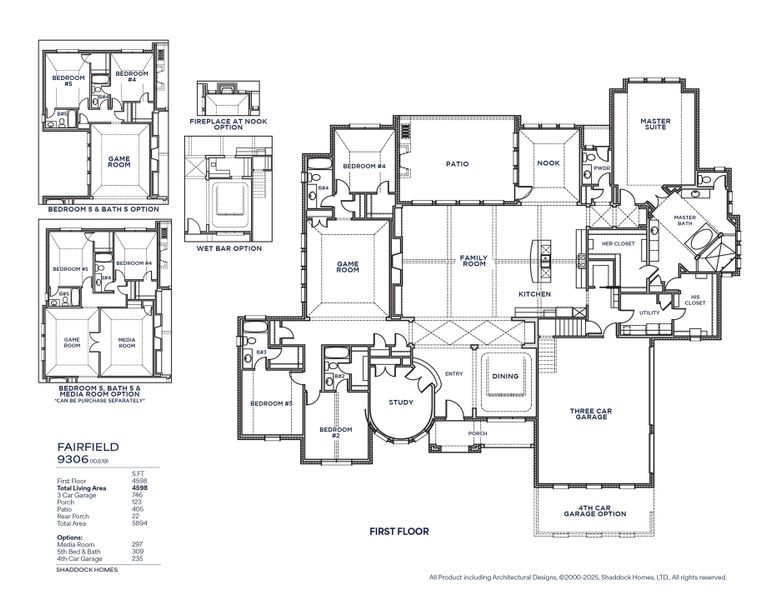 2D floor plan layout for the Fairfield - SH 9306 by Shaddock Homes in King's Crossing - Phase 3, Parker, TX (Image 3). 2D floor plan layout for the Fairfield - SH 9306 by Shaddock Homes in King's Crossing - Phase 3, Parker, TX (Image 3).