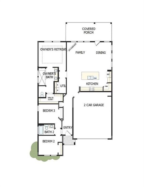 2D floor plan layout of this home in Crescent Pointe at Great Sky, Canton, GA (Image 5).