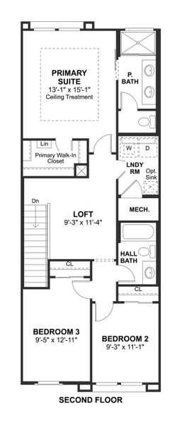 2D floor plan layout for the Alpharetta II - Int by K. Hovnanian® Homes in Urban at South Mountain, Phoenix, AZ (Image 4).