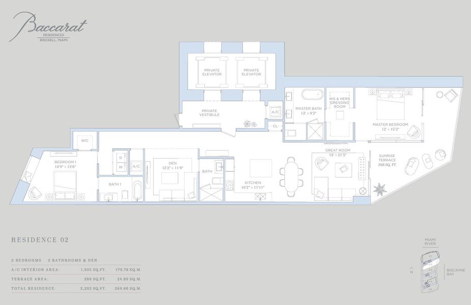 2D floor plan layout for the Residence 02 by Related Group in Baccarat Residences Miami, Miami, FL (Image 1). 2D floor plan layout for the Residence 02 by Related Group in Baccarat Residences Miami, Miami, FL (Image 1).