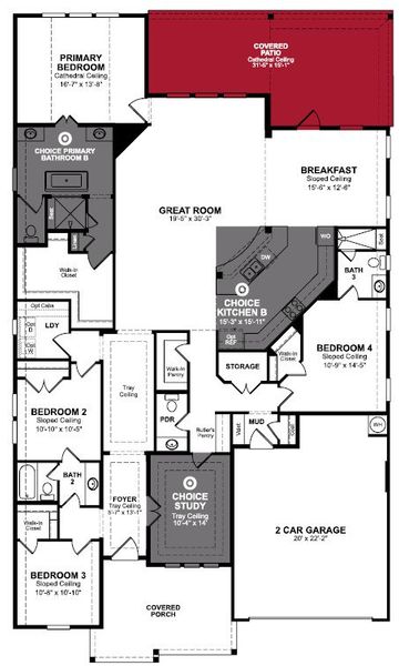 2D floor plan layout of this home in ARTAVIA, Conroe, TX (Image 4).